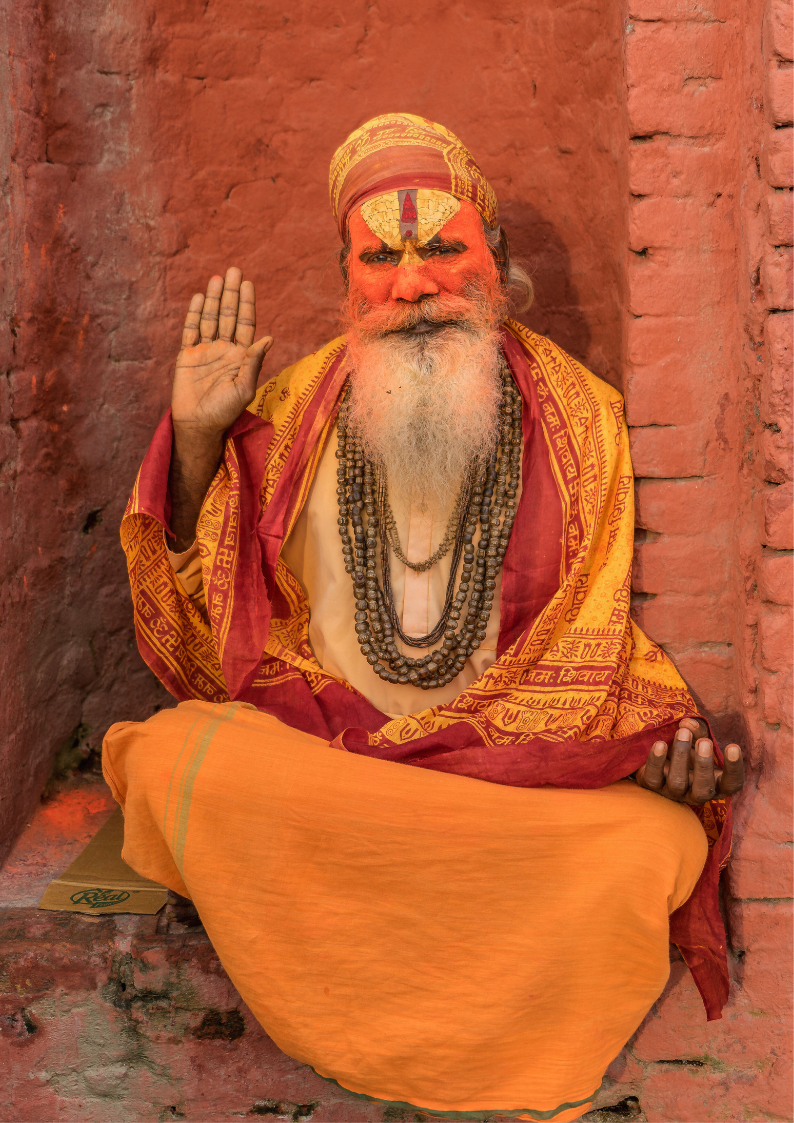 Hindu Sadhu at Pashupatinath Temple during spiritual pilgrimage in Nepal