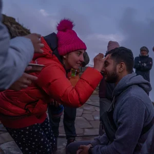 Clients celebrating Bhaitika in the hImalayas
